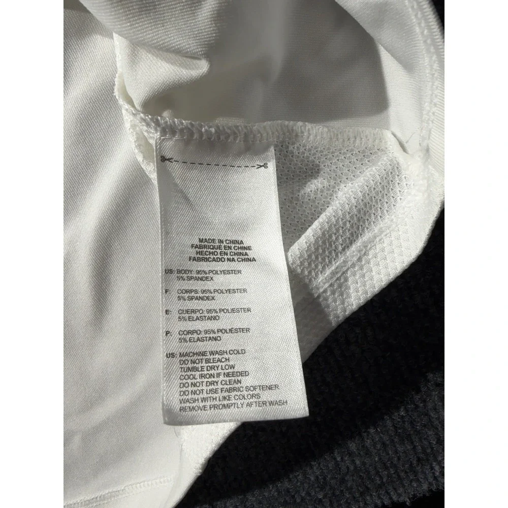 Adidas Golf Puremotion Coolmax Polo Shirt Mens Large White Black Z88393 938008